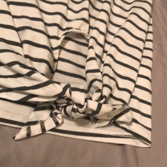 Umgee Side Tie Stripe T-Shirt - Size Small - Picture 3 of 4